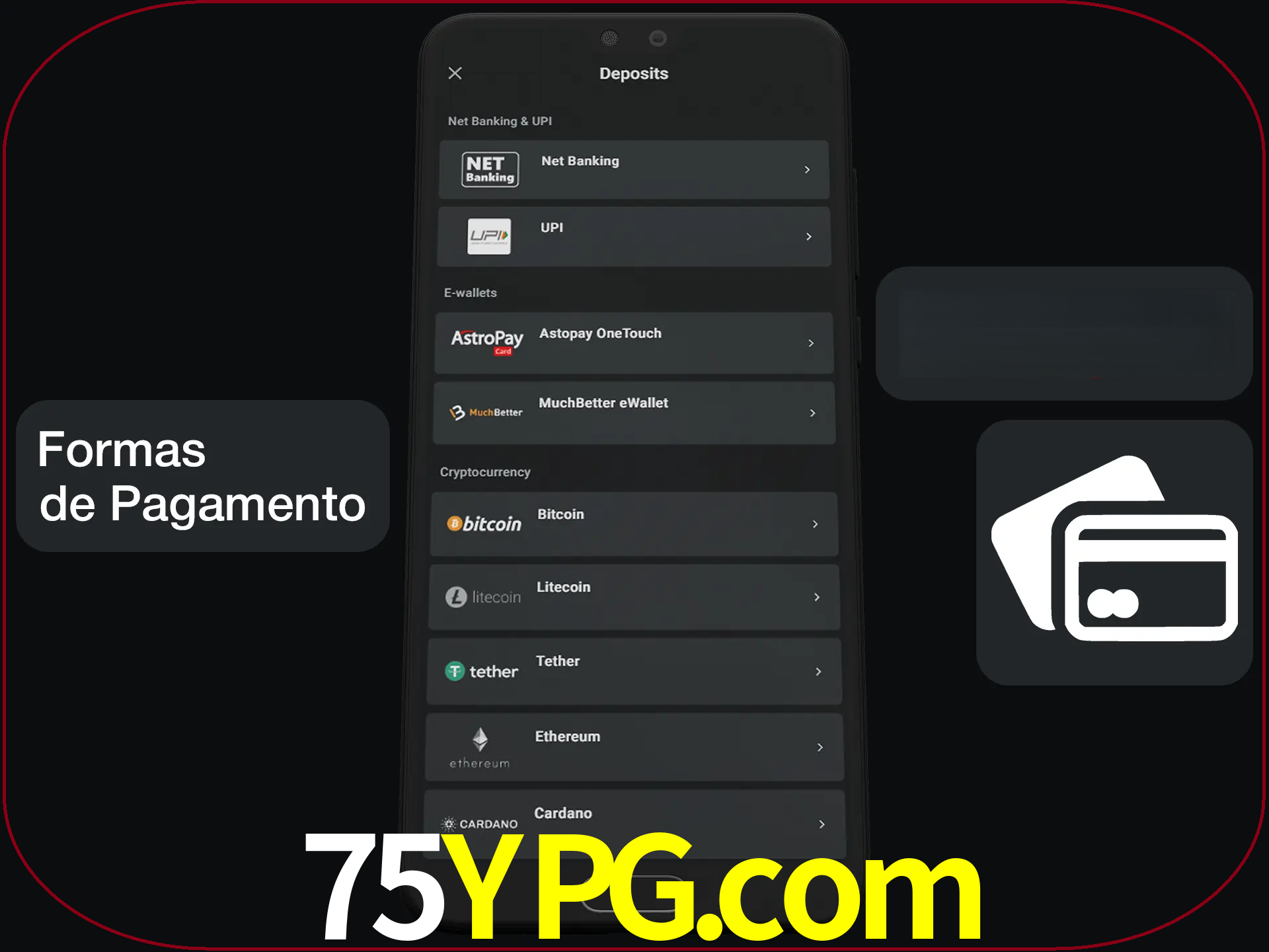 Escolha a forma de pagamento de sua preferência.