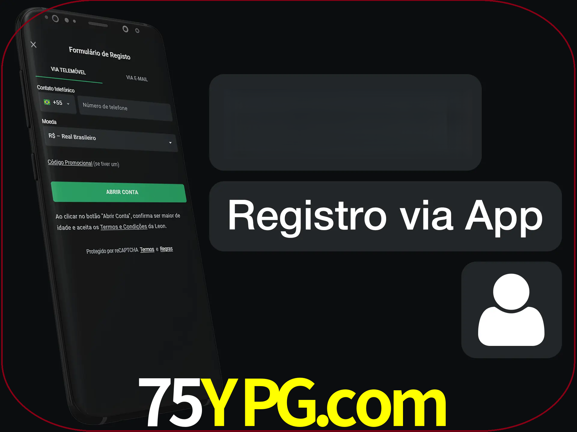 Registre-se com duas etapas usando o aplicativo.