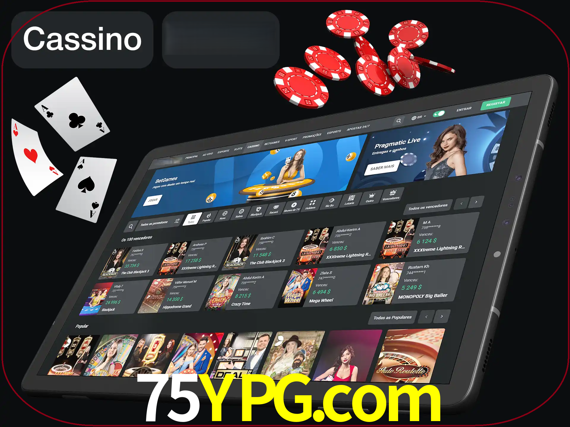 Jogue vários jogos de cassino em nosso cassino.